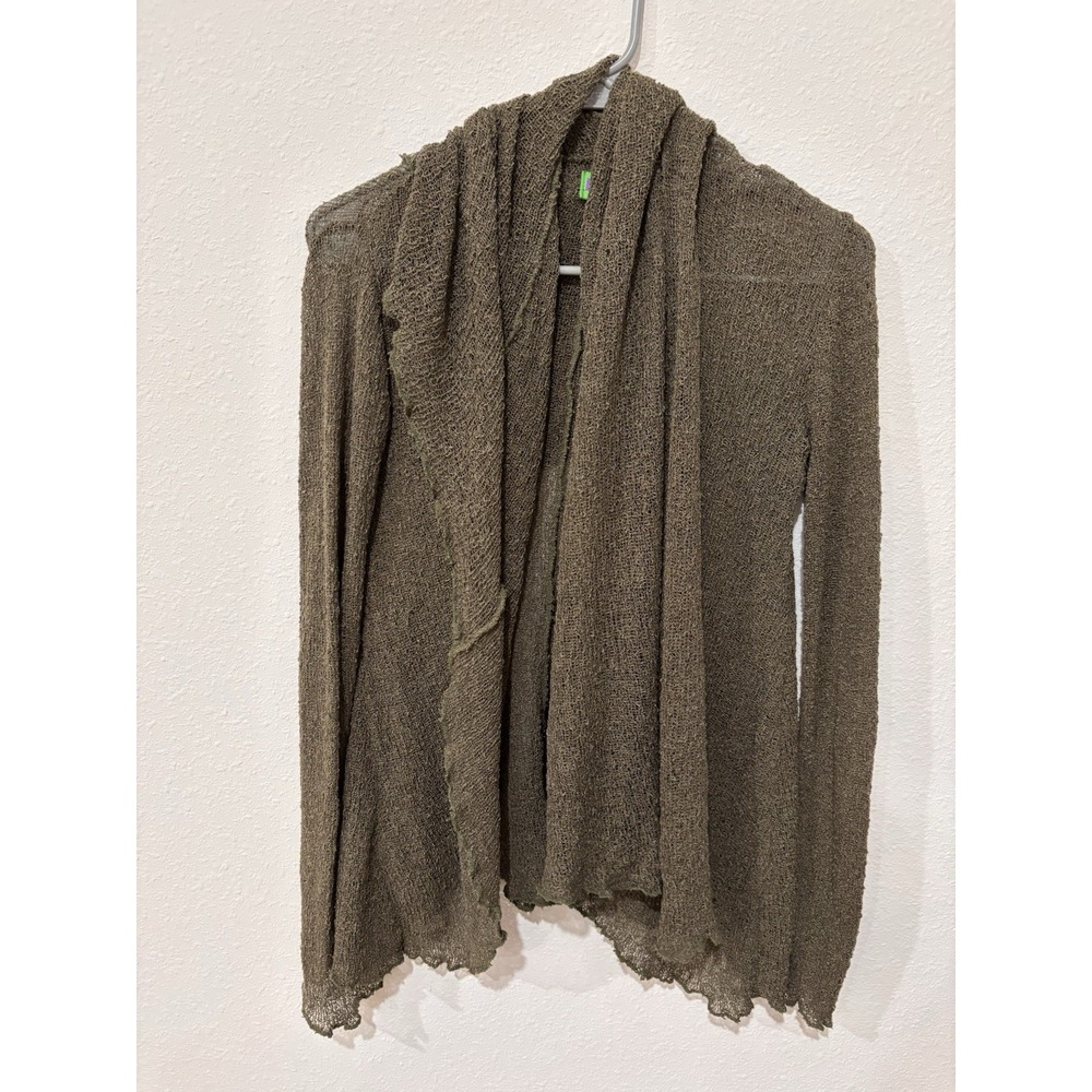 Purp7e Open Front Cardigan S/M‎ Green Rayon Earthy Fairycore Goblincore Mossy - Picture 8 of 16